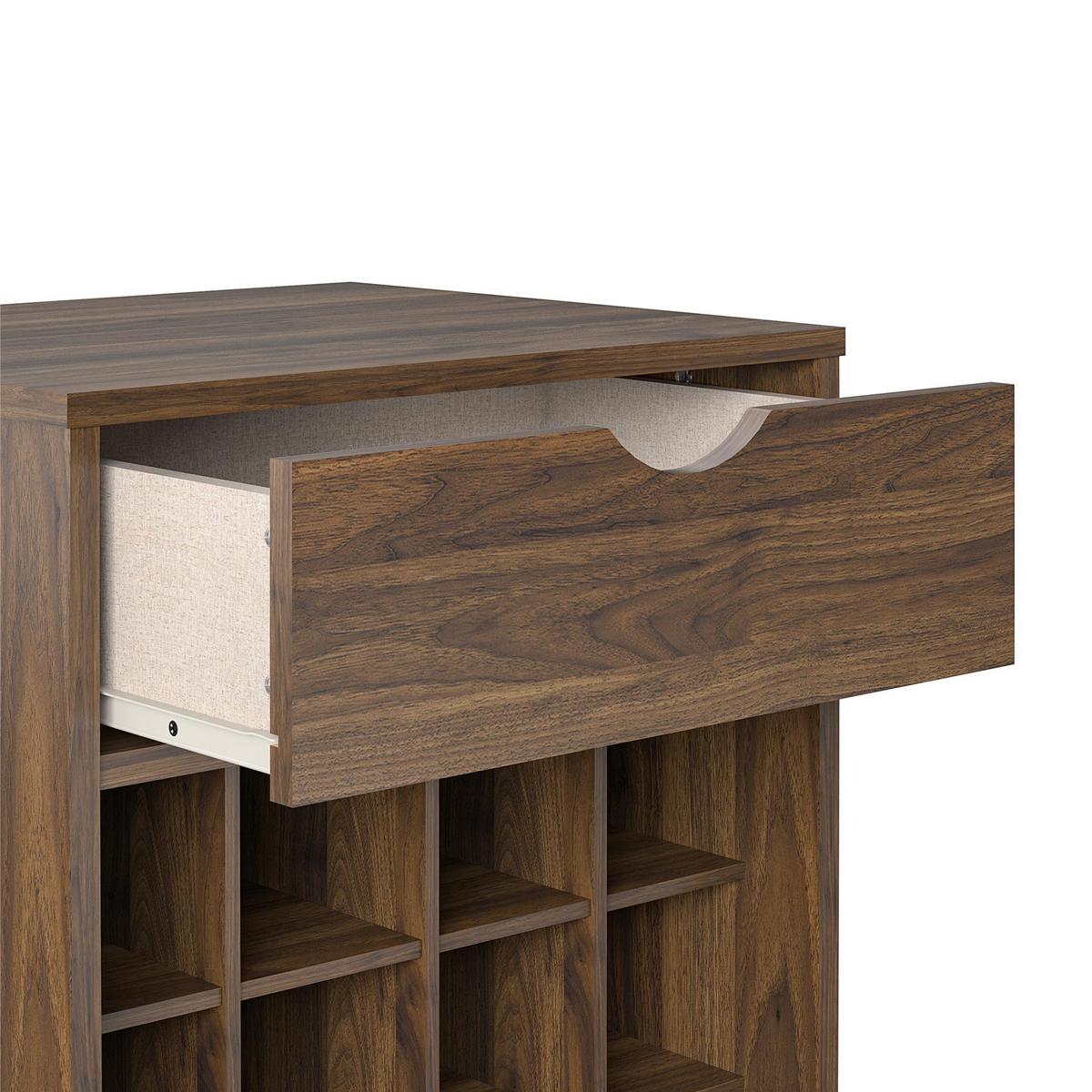 Weinregal Concord Walnussfarben ca.51x80x45cm - Walnussfarben/Schwarz, Design, Holzwerkstoff/Metall (51/80/45cm) - MID.YOU