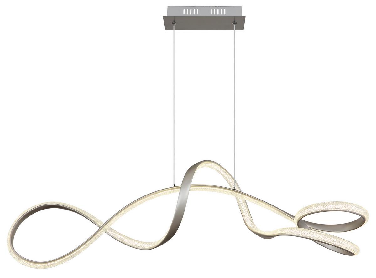 Lampă suspendată cu LED Swirl - culoare nichel/străveziu, Design, plastic/metal (108/33/120cm) - Globo