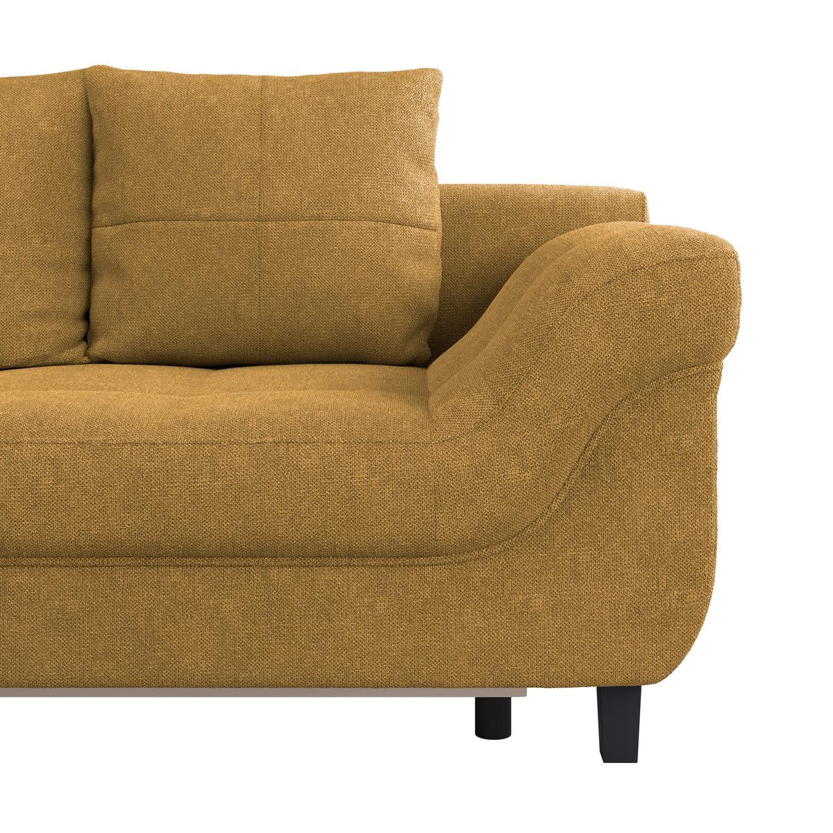 Kutna Garnitura Mendoza - boje senfa/crna, Design, tekstil/drvo (197/309cm) - Modern Living