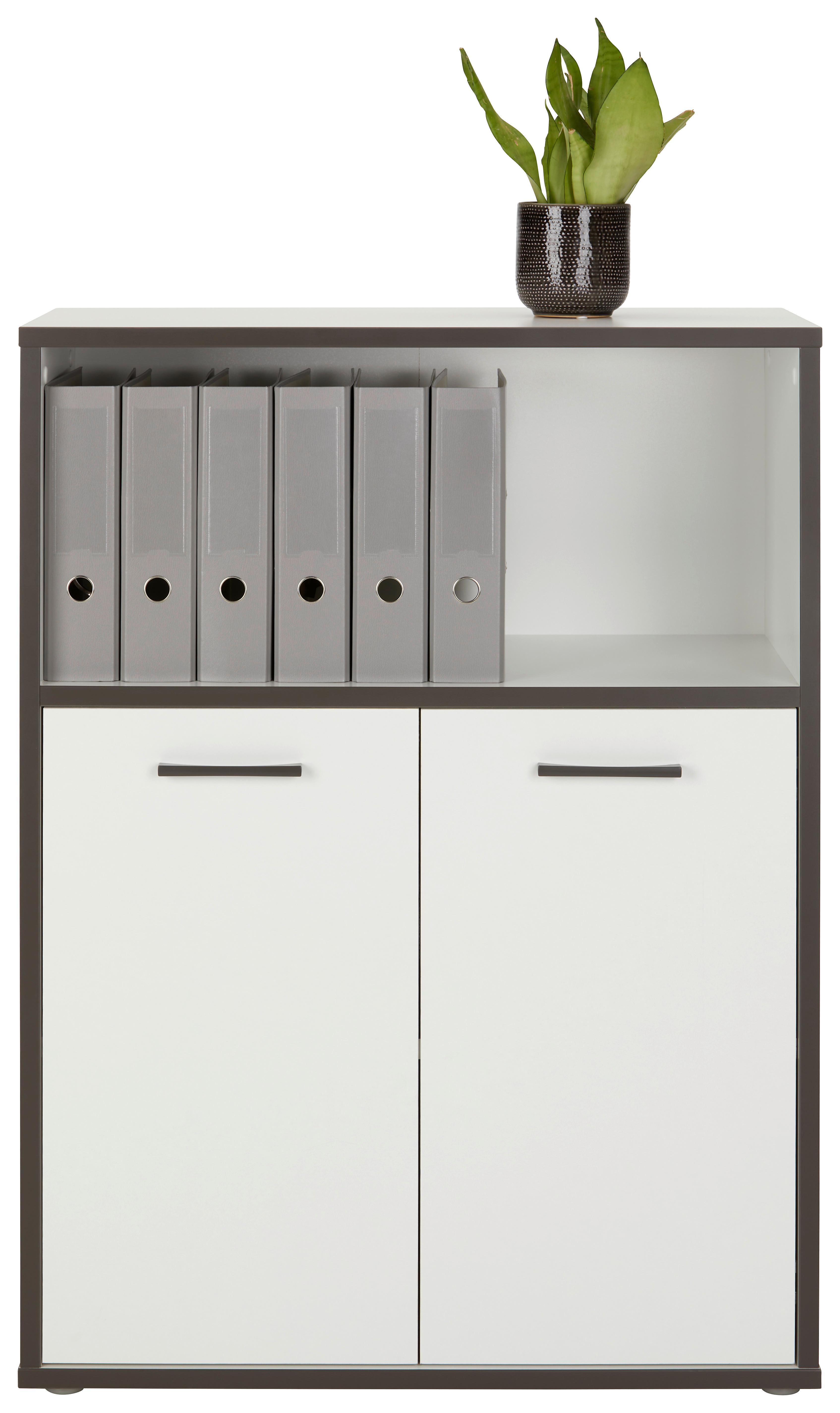 Regalkombination in Weiß/Grau - Weiß/Grau, MODERN, Holzwerkstoff/Kunststoff (84,5/115,1/41,5cm) - Mömax
