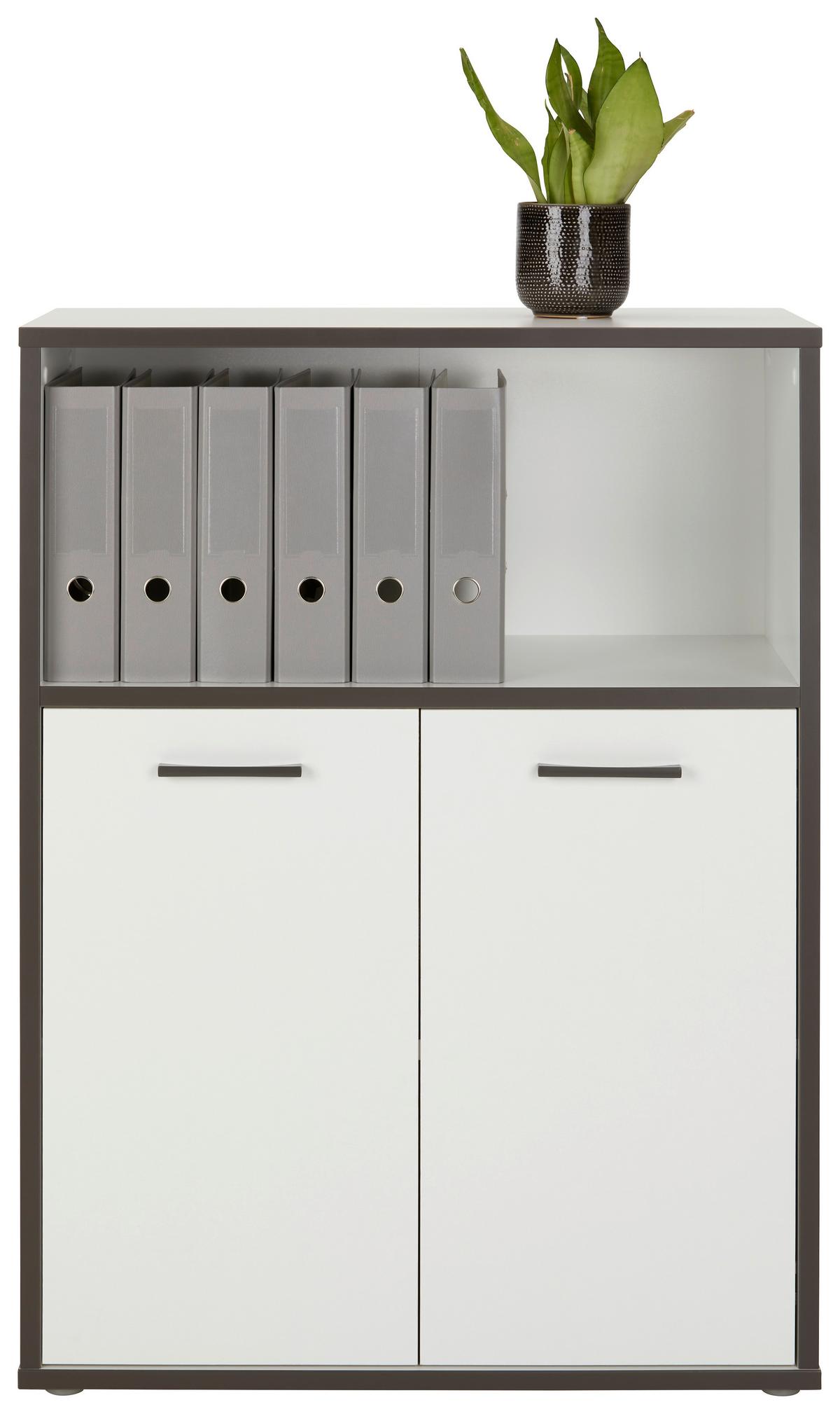 Regalkombination in Weiß/Grau - Weiß/Grau, MODERN, Holzwerkstoff/Kunststoff (84,5/115,1/41,5cm) - Mömax