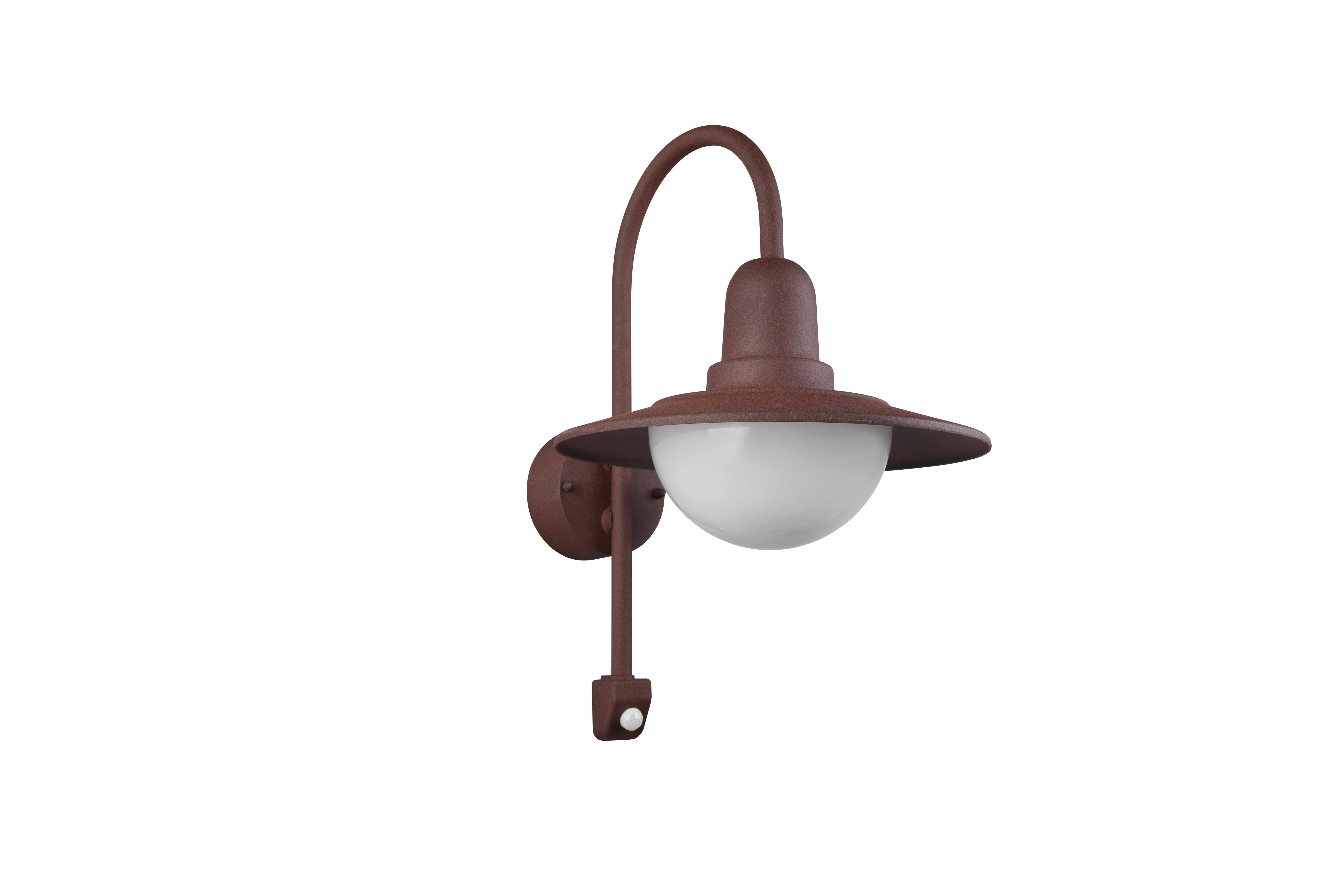 Außenwandleuchte Norman Weiß/Rostfarben max. 40 Watt - Rostfarben/Weiß, KONVENTIONELL, Glas/Metall (38/30/45,5cm) - Trio Leuchten