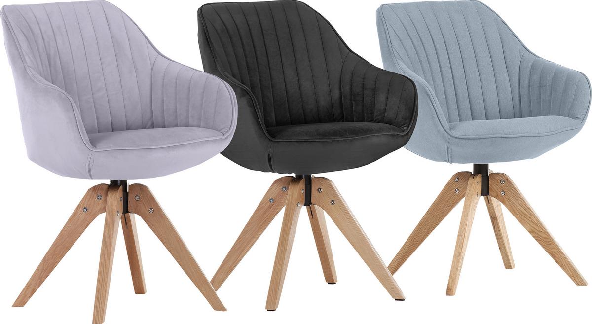 KRZESŁO Z PODŁOKIETNIKAMI CHILL    -HOM IN- - kolor naturalny/jasnoszary, Lifestyle, tkanina/drewno (60/83/65cm) - Hom`in