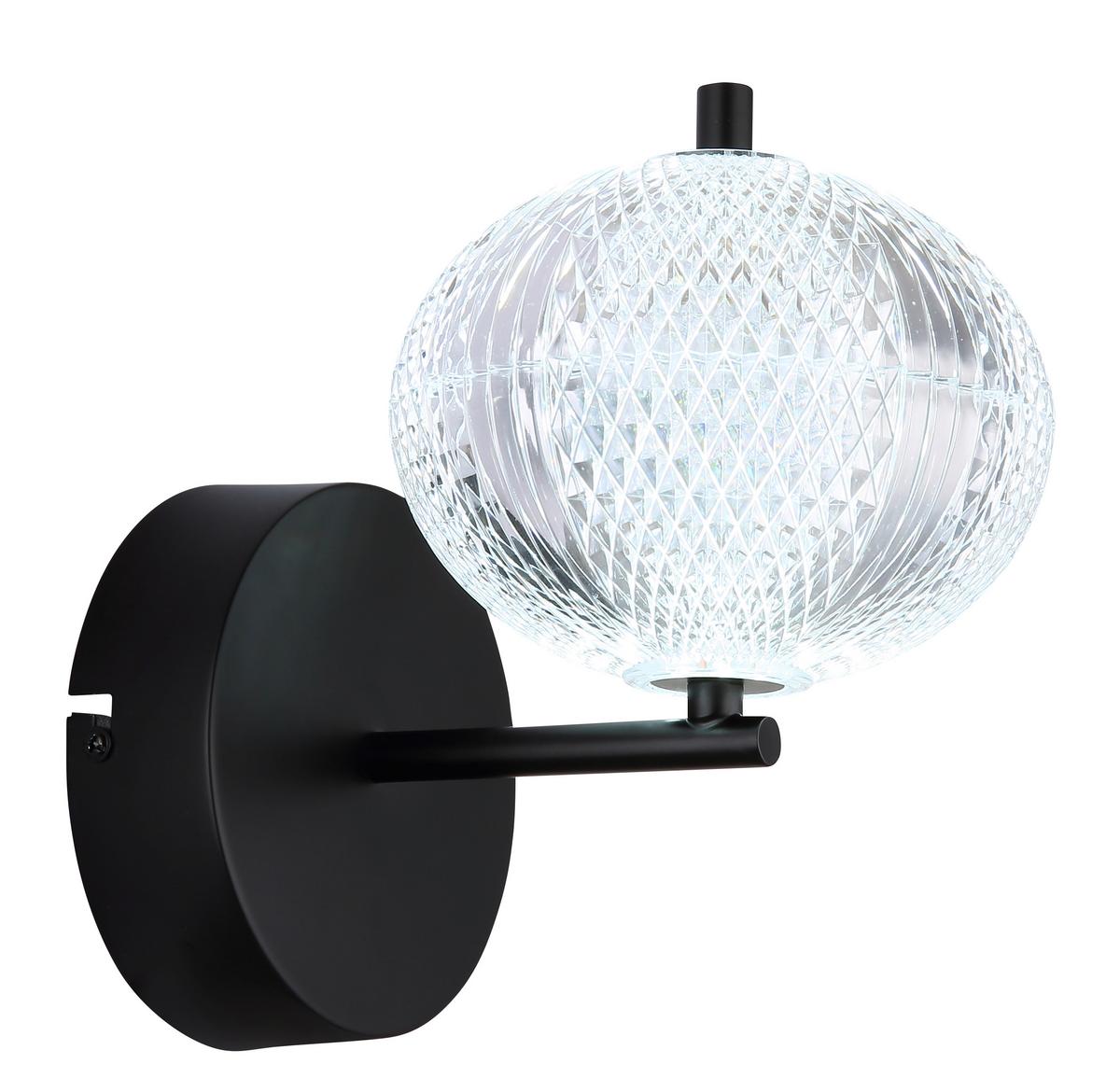 LED-WANDLEUCHTE 16042W - Klar/Schwarz, Konventionell, Kunststoff/Metall (15/20,5/21,5cm) - Globo