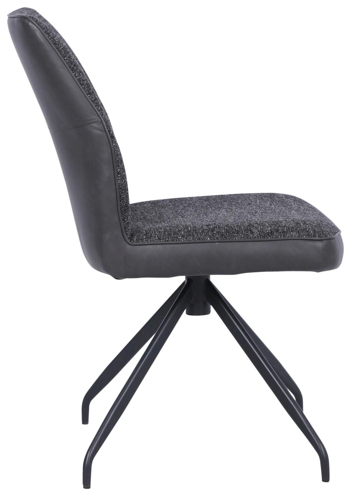 Stolica Lana - tamno siva/crna, Moderno, drvo/metal (50/89/62cm) - Premium Living