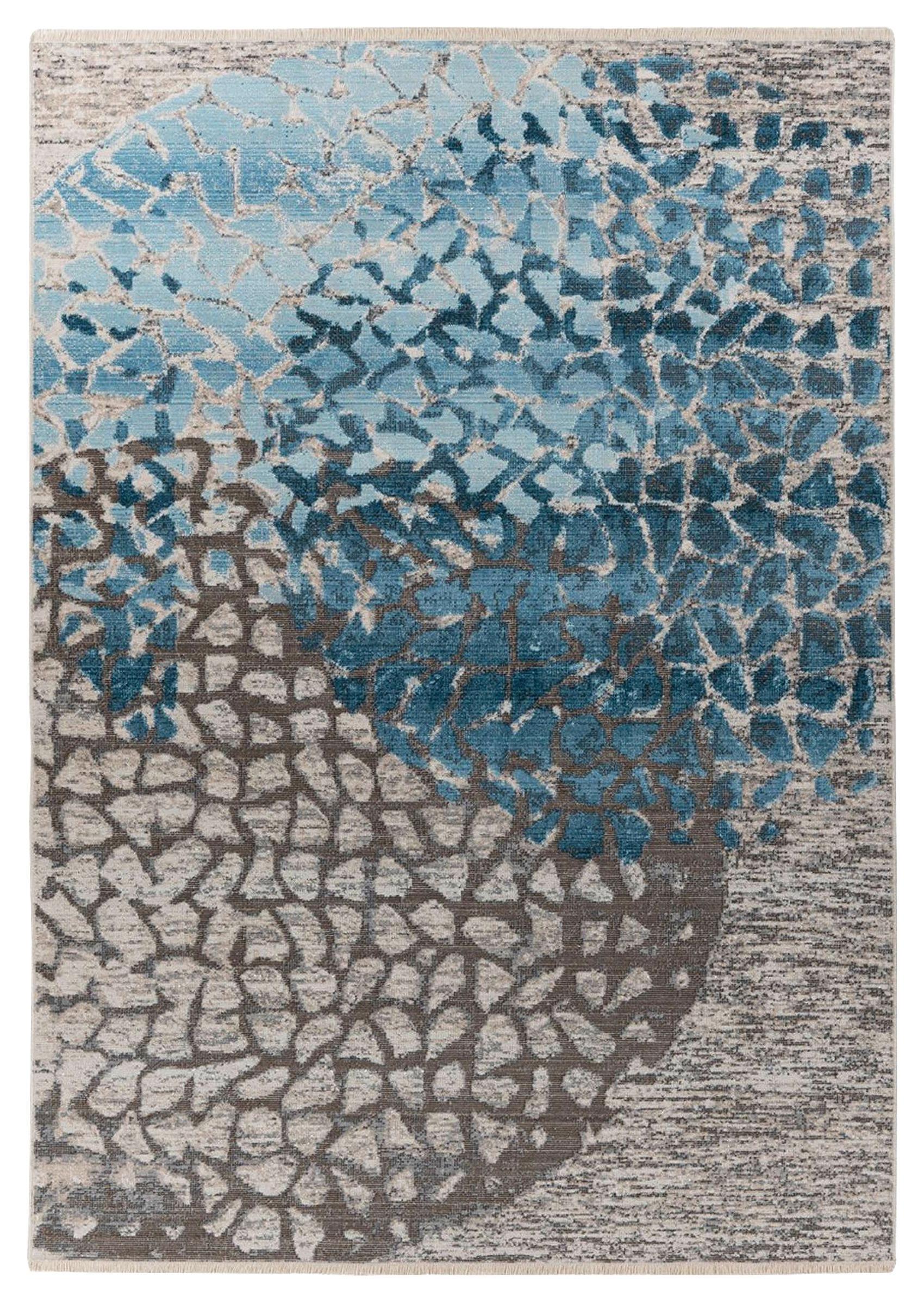 Flachwebeteppich Dilan 400 - Blau/Multicolor, Konventionell, Textil (160/230cm) - Kayoom