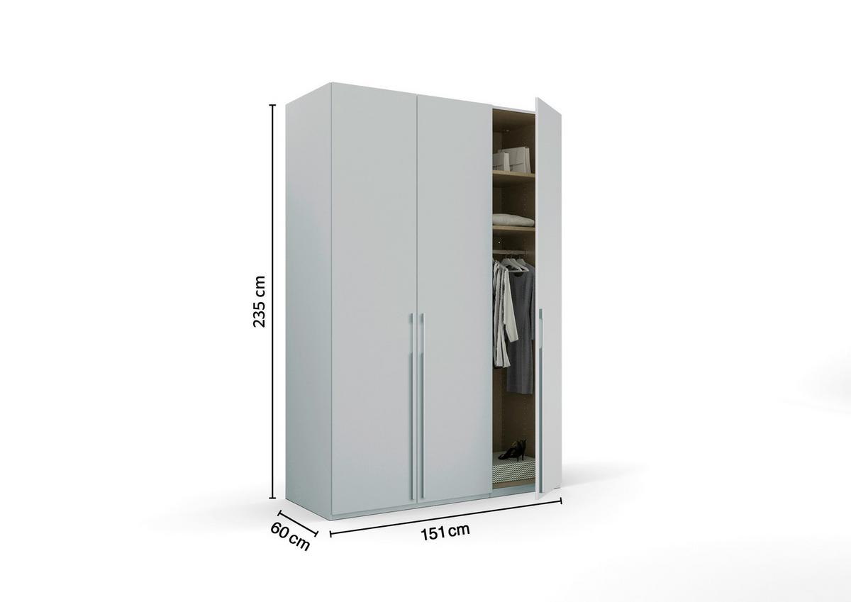 Omara S Klasičnimi Vrati Skat Pure, Siva - siva, Trend, kovina/leseni material (151/235/60cm) - Novel