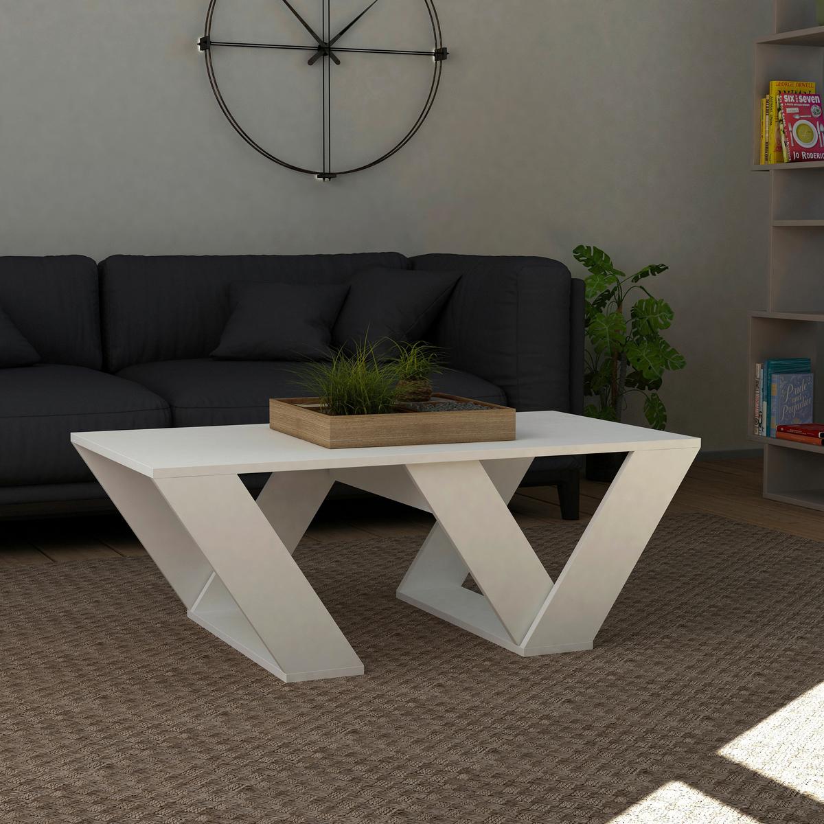 Klubska Miza Pipra - bela, Design, leseni material (120/40/60cm) - Livetastic