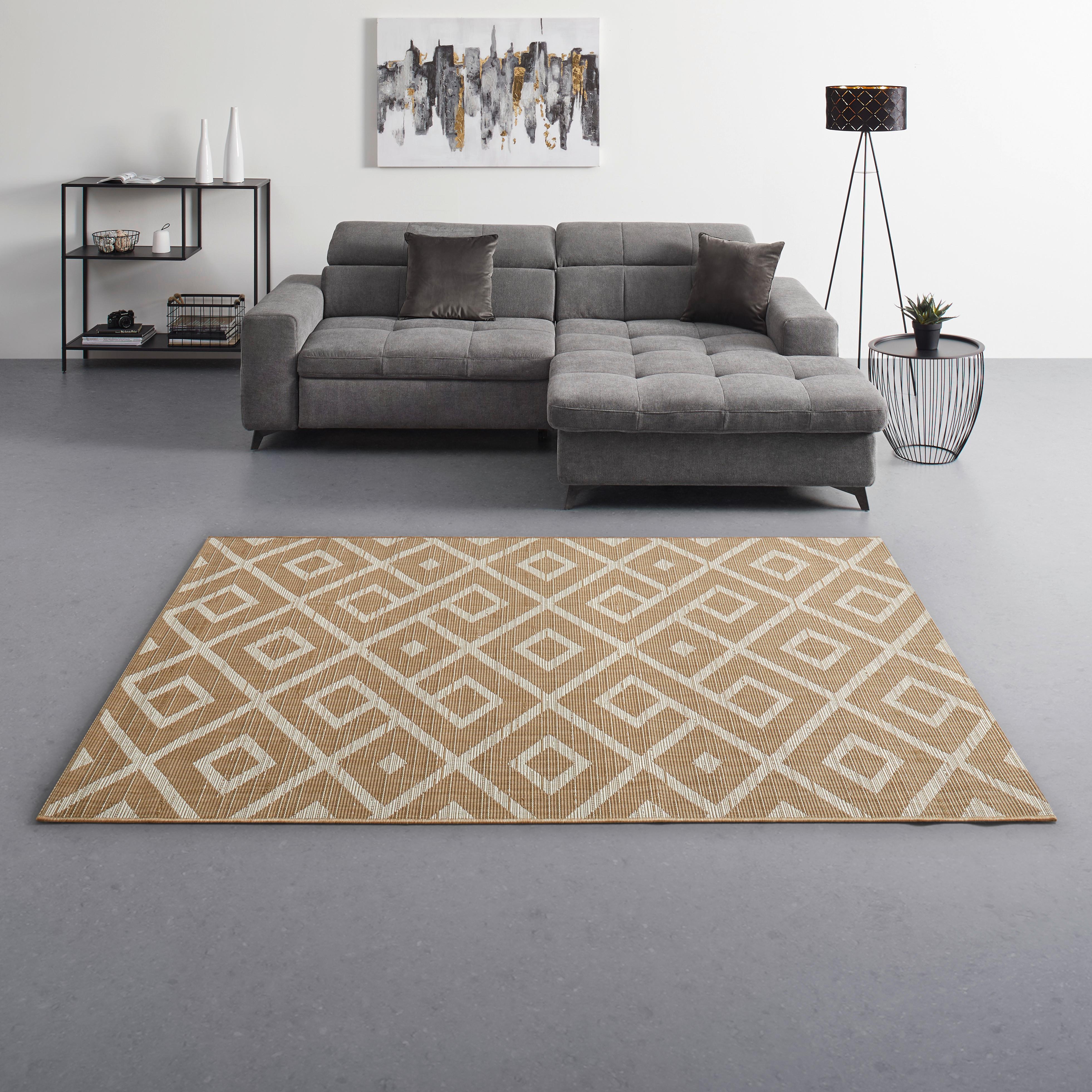 Coor cu țesătură plată Noah - alb/bej, Modern, plastic (160/230cm) - Mömax