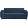 3-Sitzer-Sofa Marone Blau Teddystoff - Blau/Schwarz, MODERN, Textil/Metall (180/76/90cm) - Livetastic