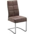 Schwingstuhl in Braun - Edelstahlfarben/Braun, MODERN, Textil/Metall (45/102/63cm) - PREMIUM LIVING