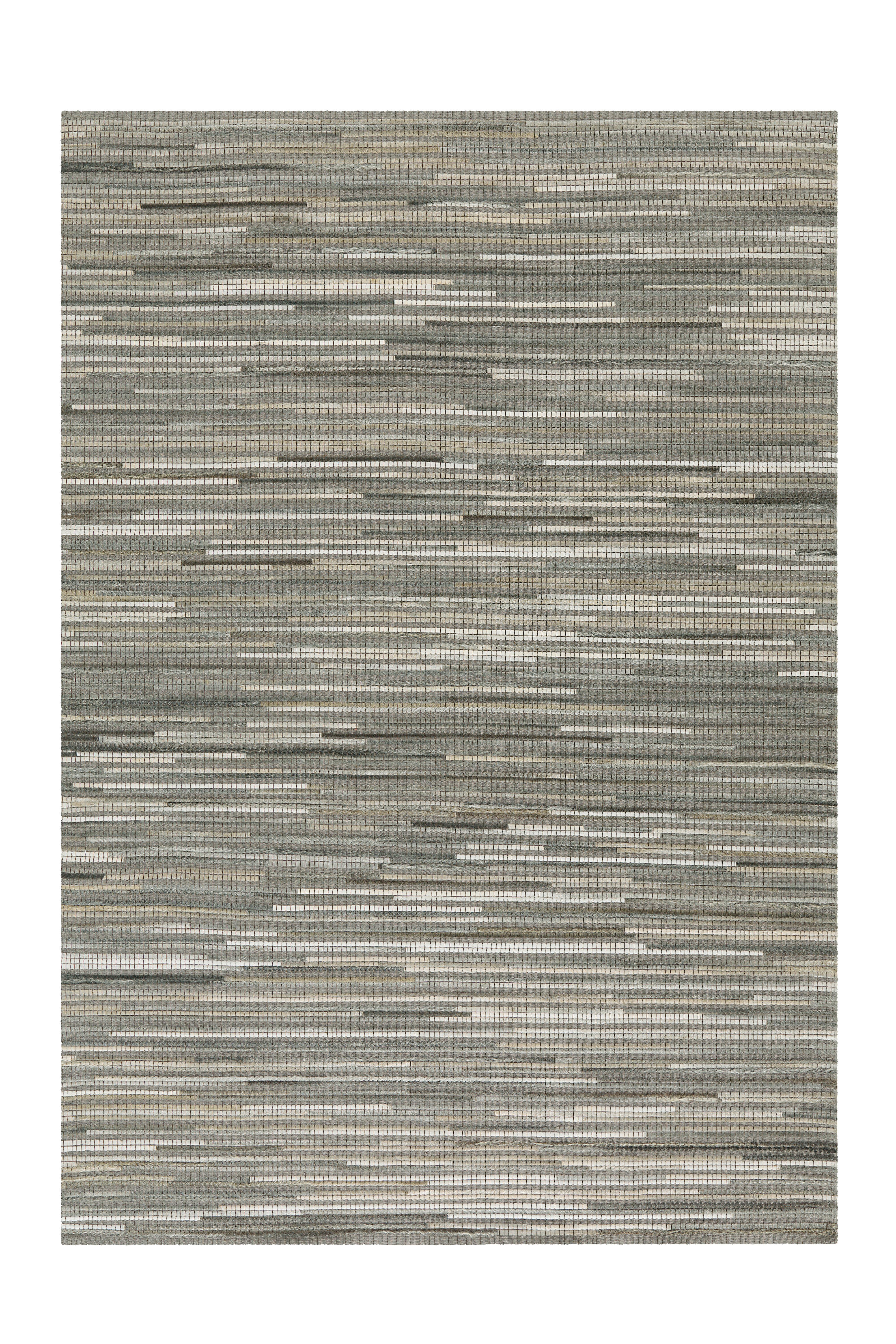 Flachwebeteppich Wild 8023 Hellgrau 170 X 240 - Hellgrau, Basics, Leder/Textil (170/240cm) - Kayoom