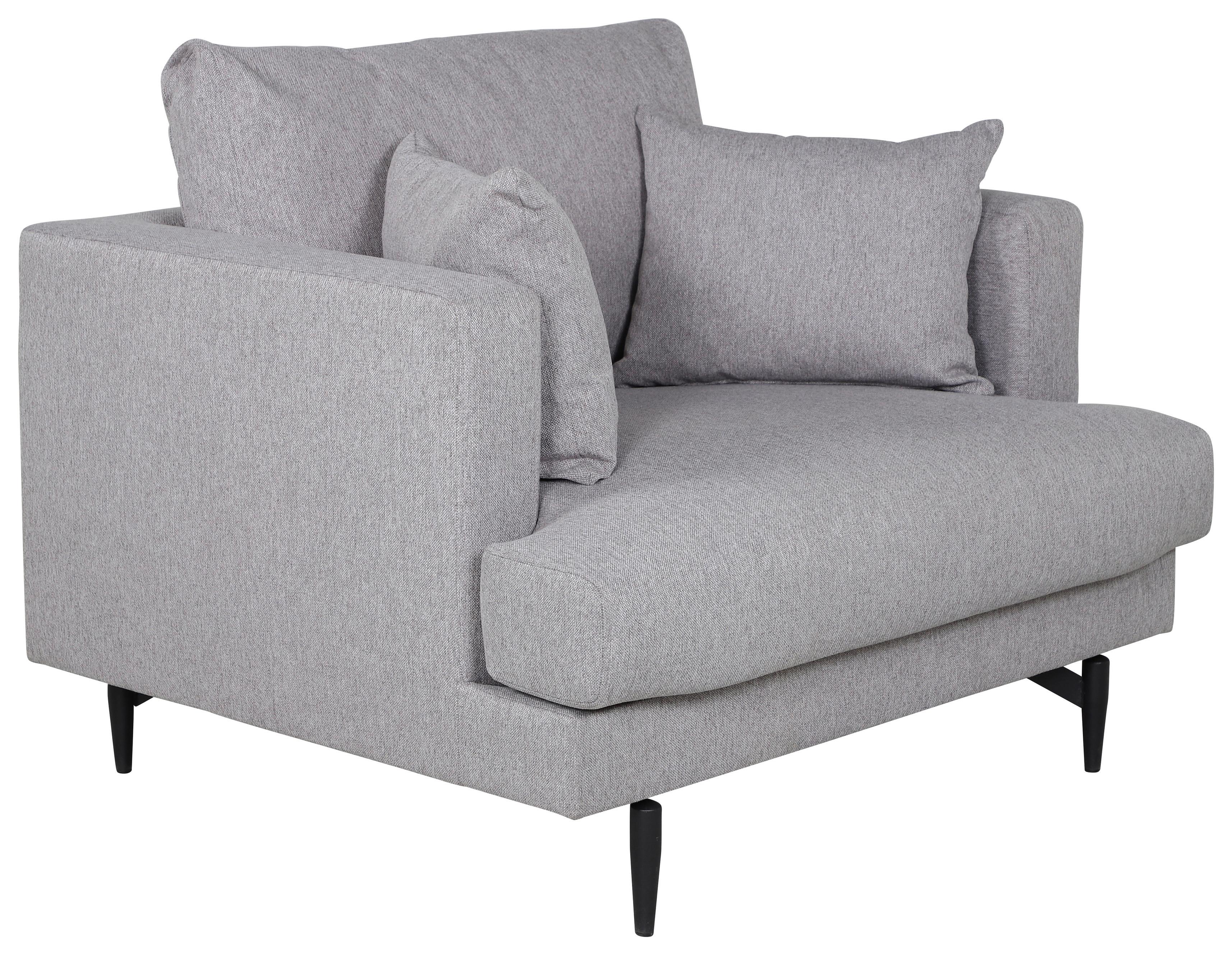 SESSEL SOFIA - Schwarz/Grau, Design, Textil/Metall (104/82/92cm) - Livetastic