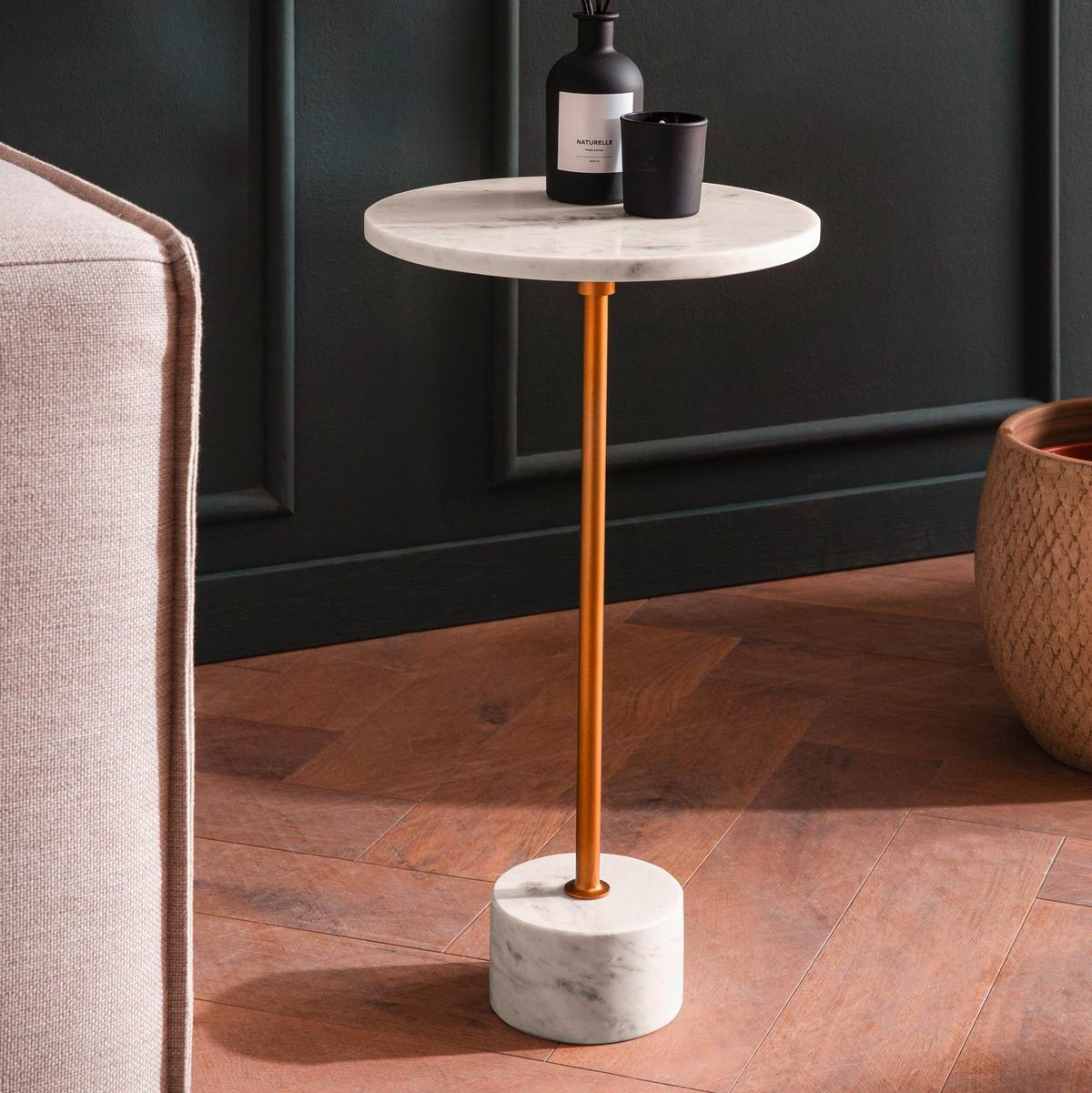 Mizica Marble, Marmor, Zlata - zlate barve/bela, Design, kamen (30/30/55,5cm) - Livetastic