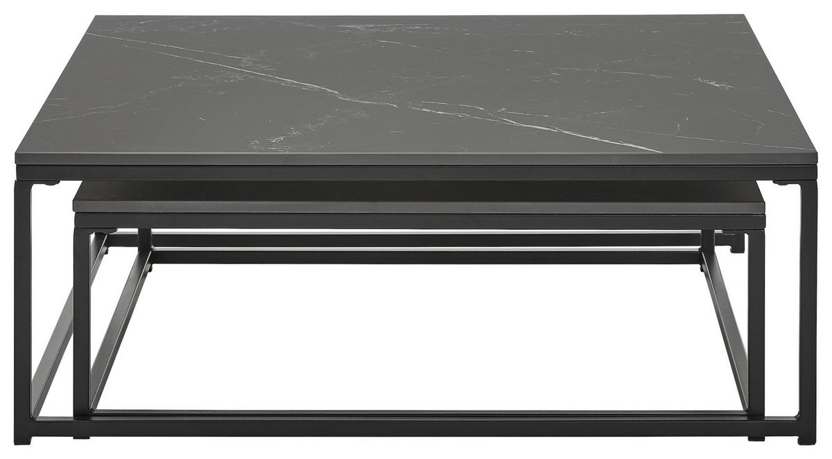ZESTAW STOLIKÓW KAWOWYCH PACIFIC - czarny, Design, metal/ceramika (75/65/27/22/75/65cm) - Livetastic
