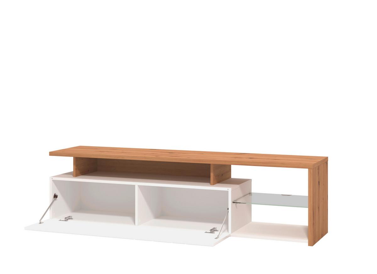 Lowboard Arctic Weiß/Eiche Artisan - Weiß/Eiche Artisan, MODERN, Holzwerkstoff (170/47/42cm) - Mömax