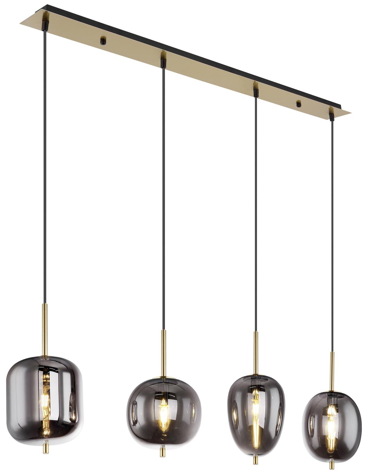 HÄNGELEUCHTE BLACKY I - Messingfarben, Design, Glas/Metall (110/18,5/120cm) - Globo