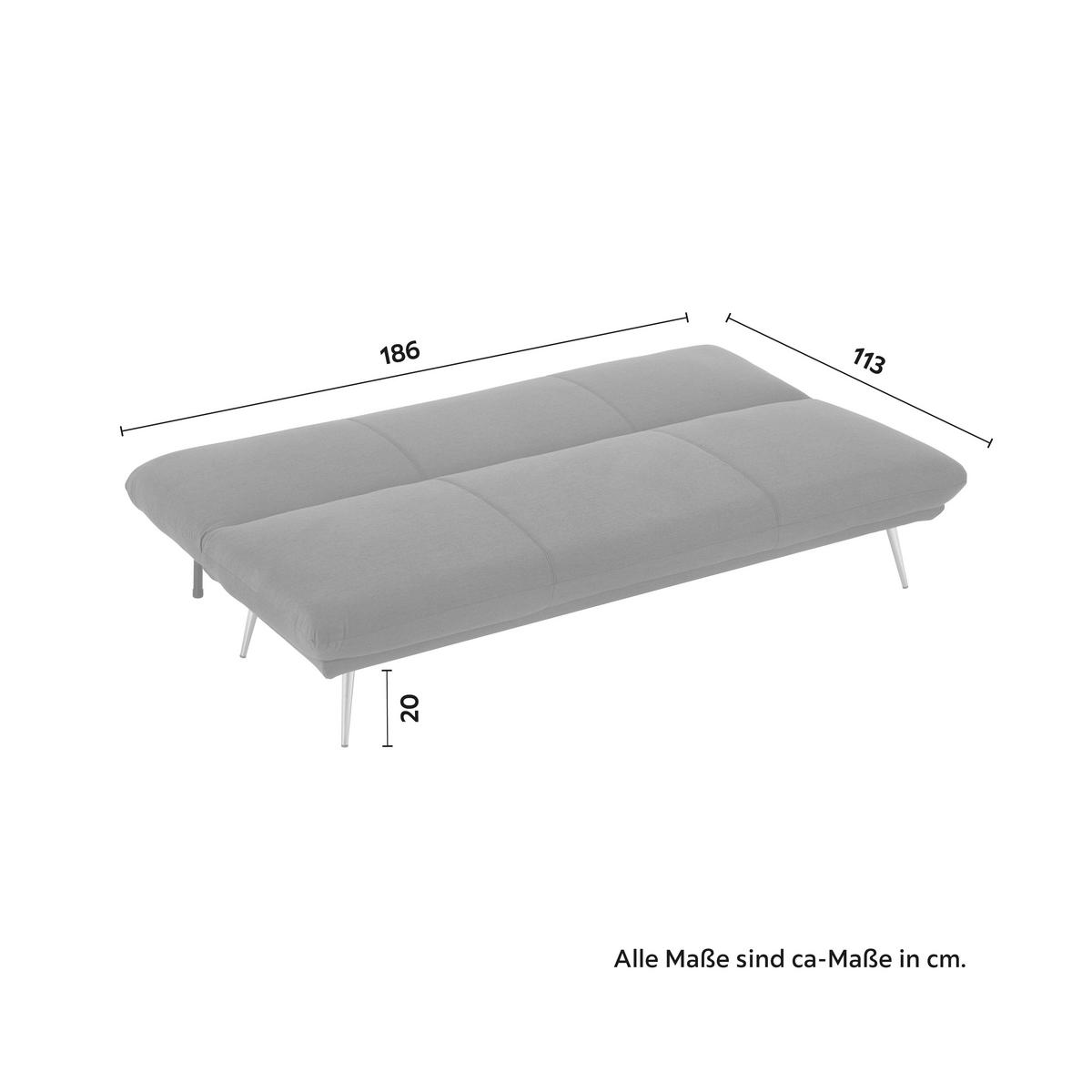Zofa S Posteljno Funkcijo Ben, Temno Siva - zlate barve/temno siva, Moderno, kovina/tekstil (186/82/85cm) - Bessagi Home