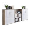Aktenschrank Office Edition Sw Set 9 Eiche/Weiß - Weiß Hochglanz/Sonoma Eiche, MODERN, Holzwerkstoff (253,2/113,6/33cm) - MID.YOU