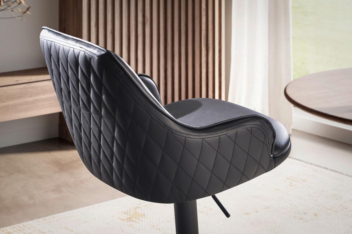 BARHOCKER WL7.009 - Schwarz, Design, Textil/Metall (45/106/45cm) - MID.YOU