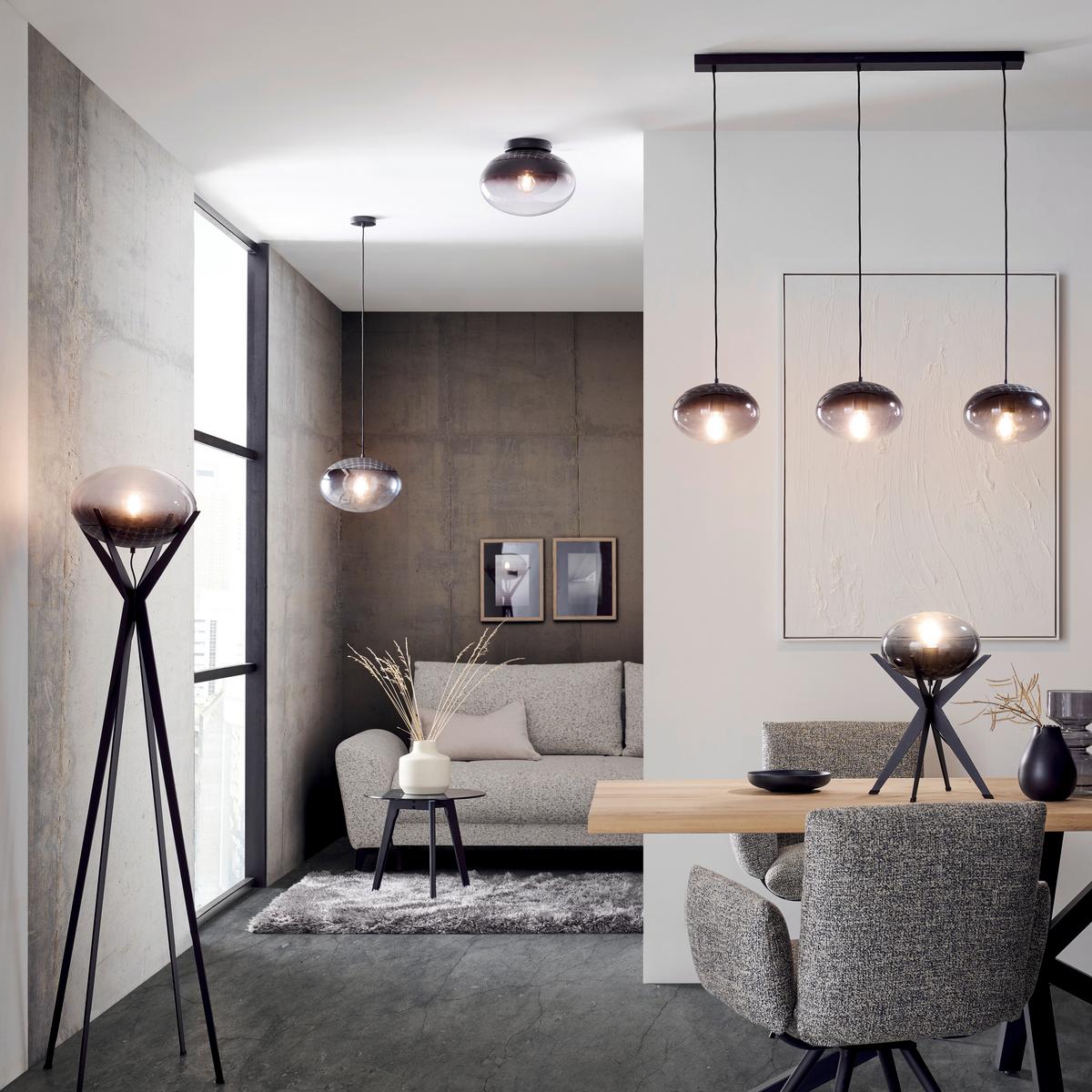 LAMPA SUFITOWA 34225* CURVE LIGHTS JOOP! - czarny/przezroczysty, Lifestyle, metal/szkło (28/24,5cm) - Joop!