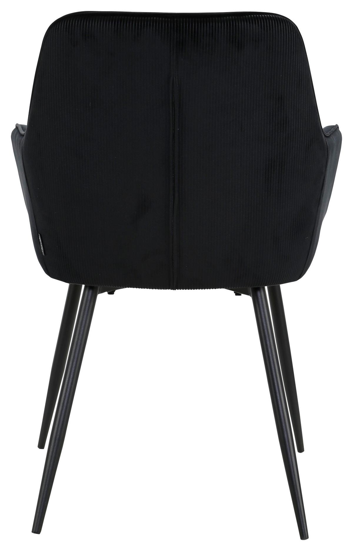 ZESTAW KRZESEŁ Z PODŁOKIETNIK. FOX -EXKLUSIV- - czarny, Design, metal/tkanina (57/85/60cm) - Novel