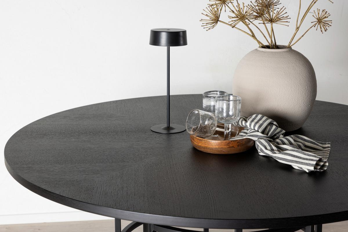 ESSTISCH COPENHAGEN - Schwarz, Design, Holzwerkstoff/Metall (140/140/74cm) - Livetastic