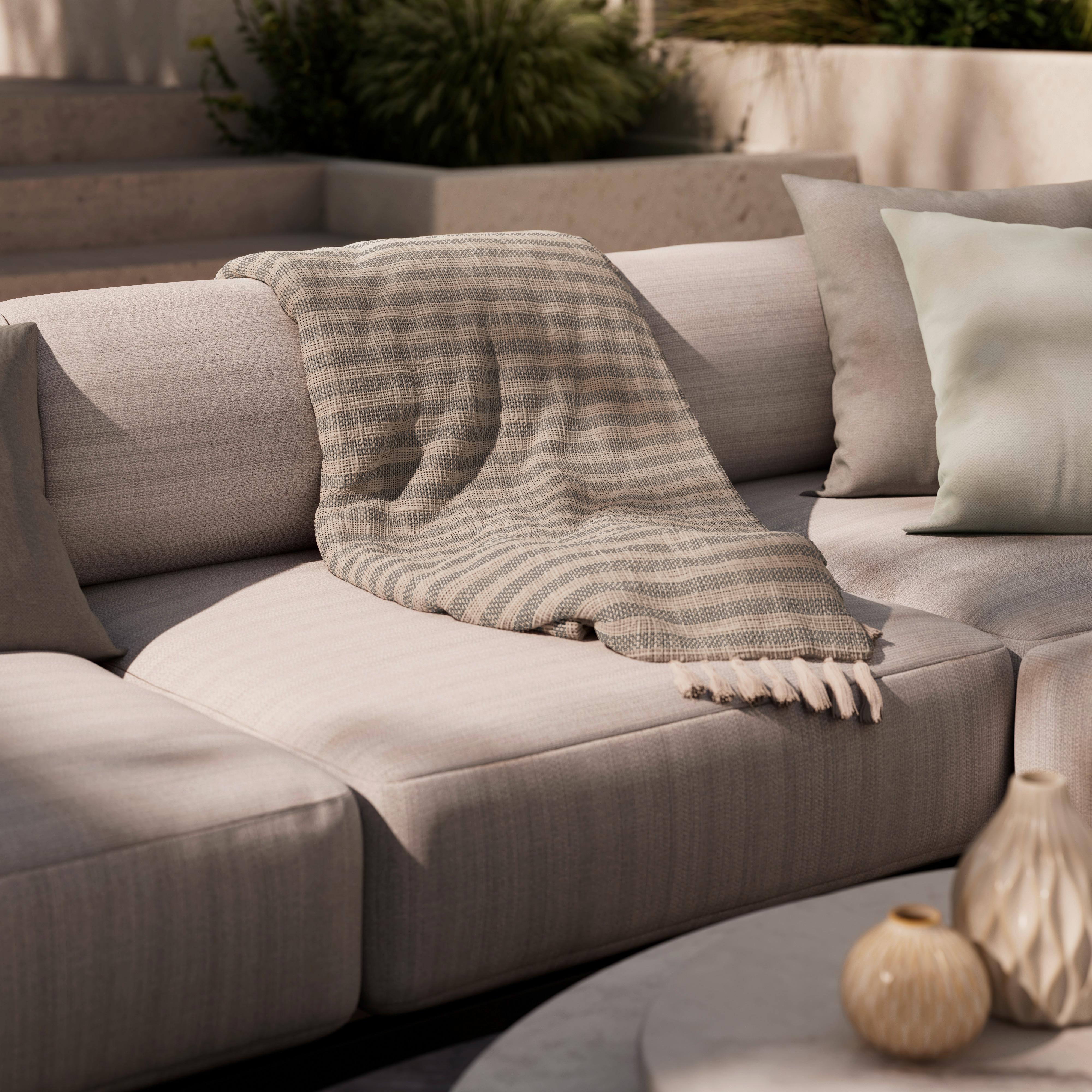 DECKE MARION - Grau, MODERN, Textil (130/170cm) - Bessagi Garden