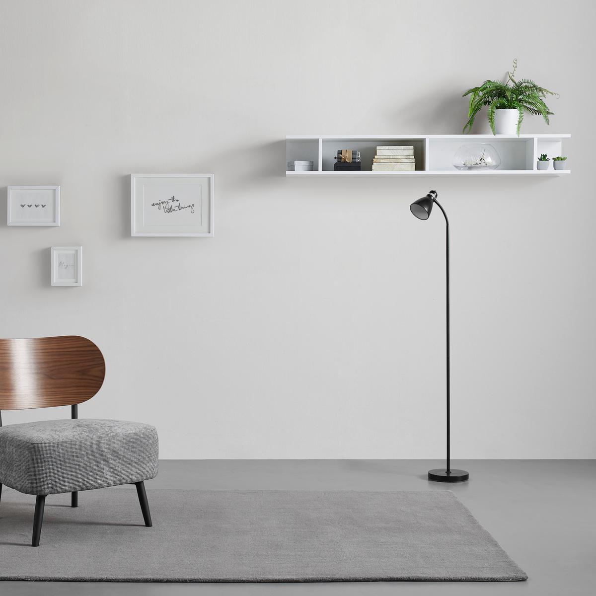 Wandregal Bani in Weiß Hochglanz - Weiß Hochglanz, MODERN, Holzwerkstoff (138/19/21cm) - Mömax