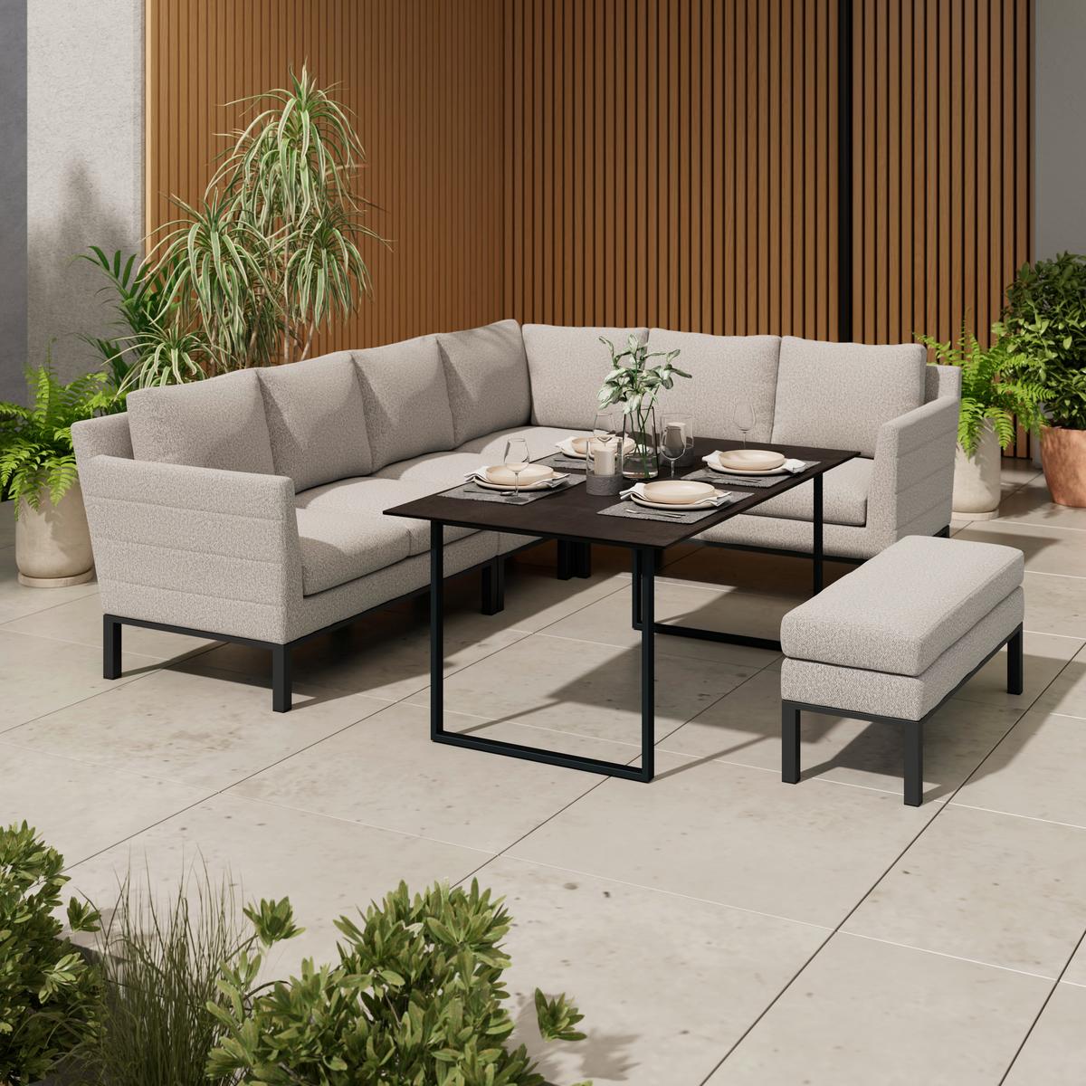 FOTEL OGRODOWY GIRONA - antracytowy/czarny, Design, metal/tkanina (83/76/83cm) - Amatio