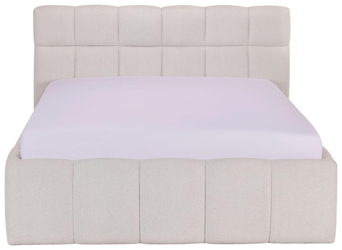 Oblazinjena Postelja Ascona, Krem, 140x200 - črna/krem barve, Konvencionalno, umetna masa/tekstil (140/200cm) - Modern Living