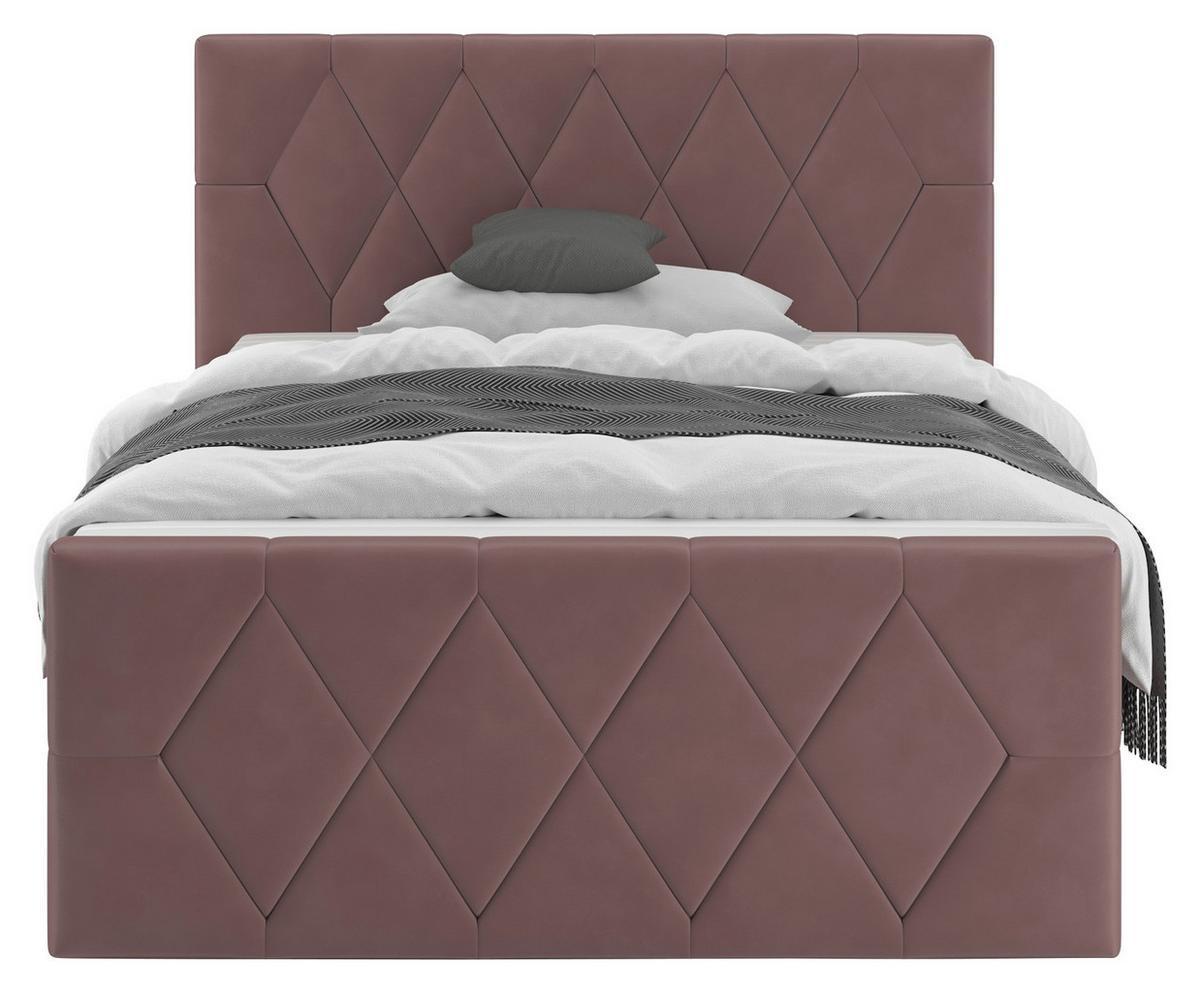 Boxspringbett Josie B Braun ca. 140x200cm - Schwarz/Braun, KONVENTIONELL, Holz/Holzwerkstoff (140/200cm) - Mömax