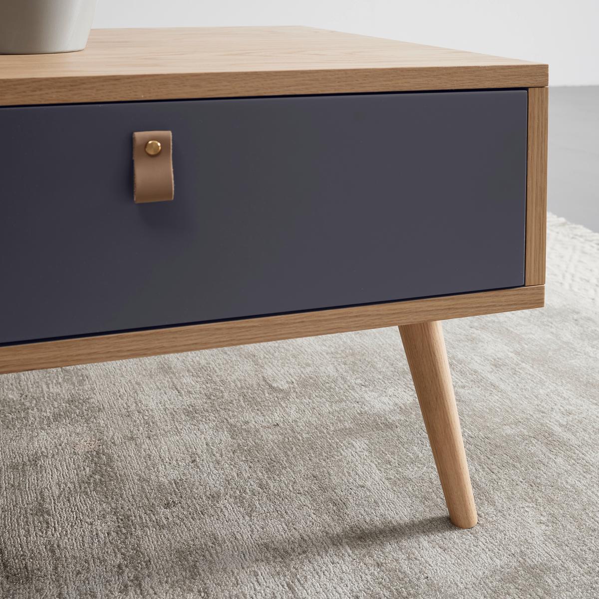 Couchtisch Lena Grau/ Naturfarben Eiche MDF - Hellbraun/Naturfarben, MODERN, Holz/Holzwerkstoff (120/40/60cm) - Bessagi Home