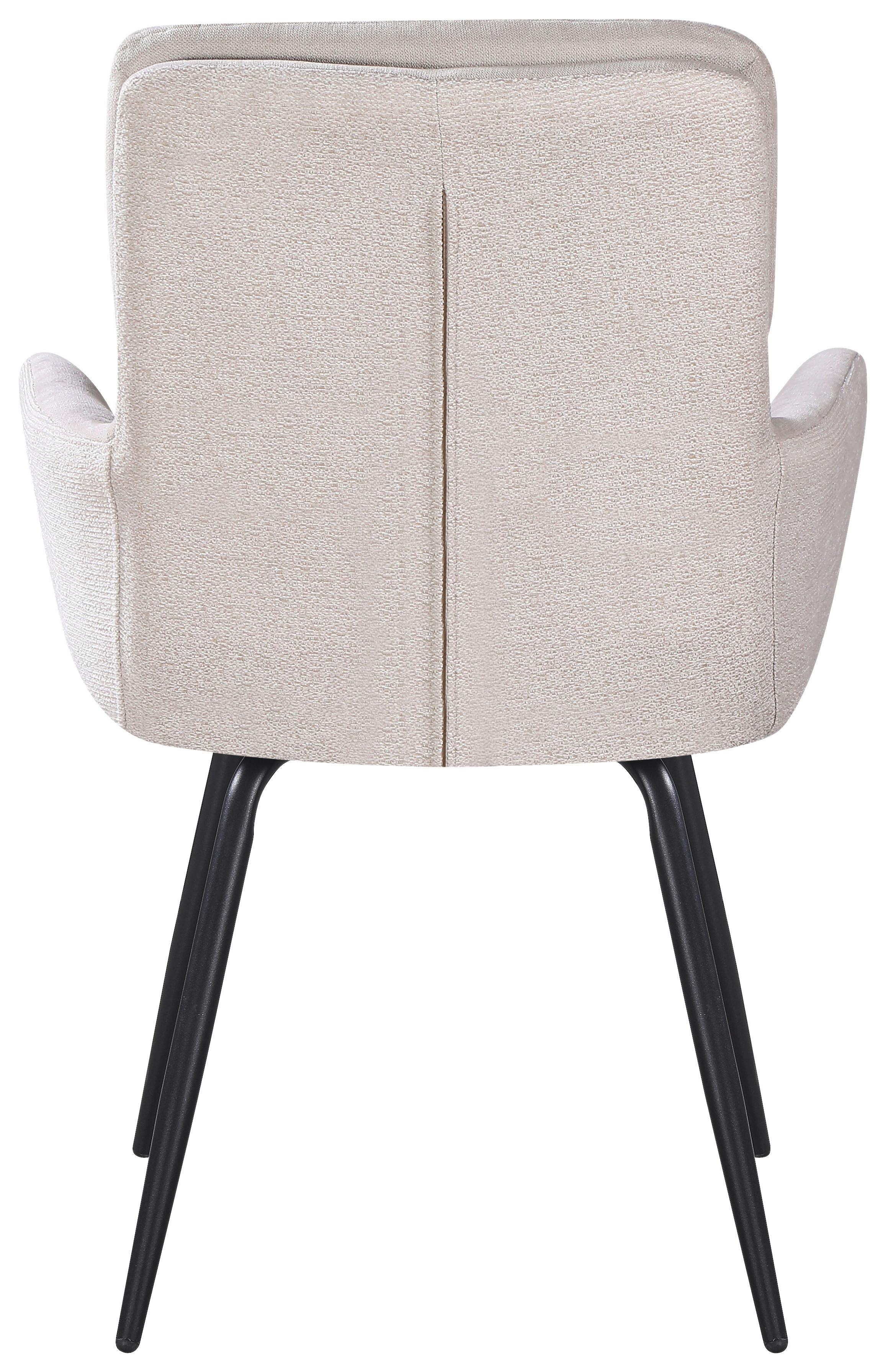 STOL MED ARMSTÖD NOVA - beige/svart, Modern, metall/textil (61/89/67cm) - Mömax