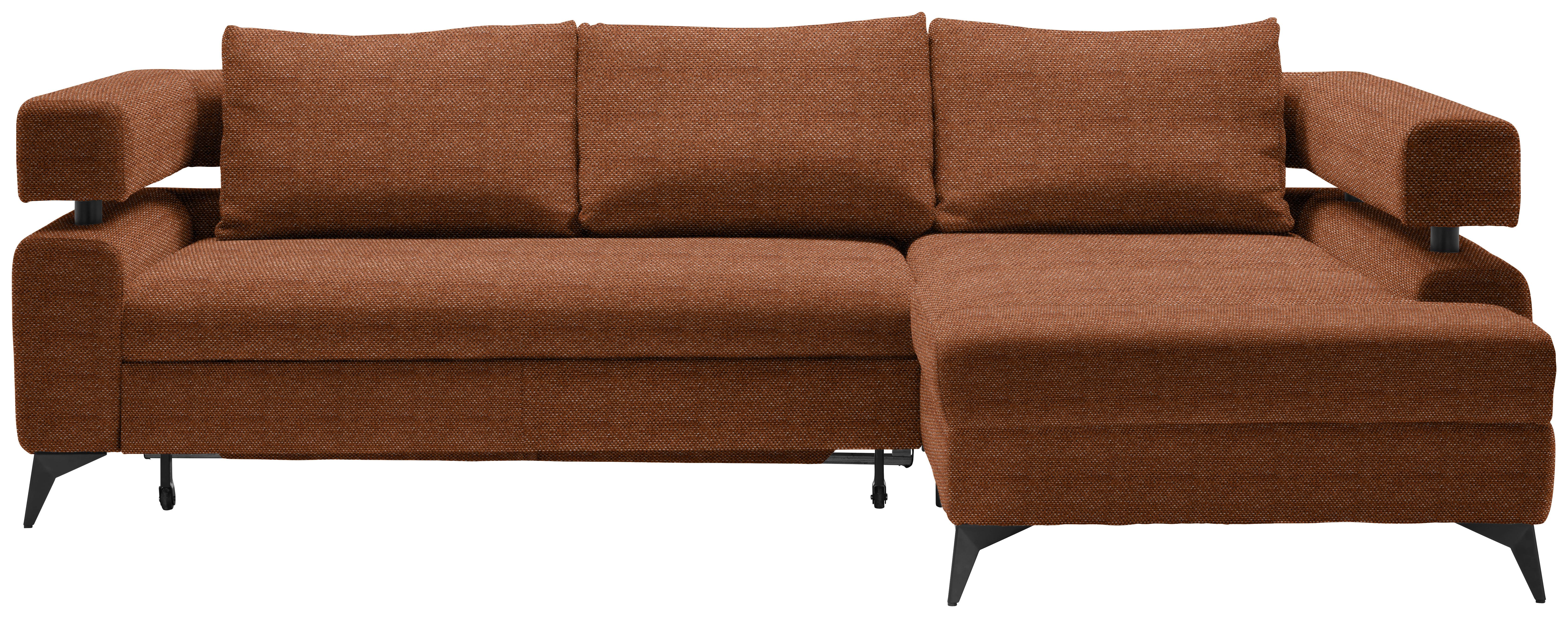 Kutna Garnitura Rosalie - konjak/crna, Konvencionalno, tekstil/metal (265/184cm) - Modern Living