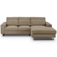 Ecksofa Bolivia Braun-Beige Cord - Beige/Beigebraun, Basics, Holzwerkstoff/Textil (276/183cm) - MID.YOU