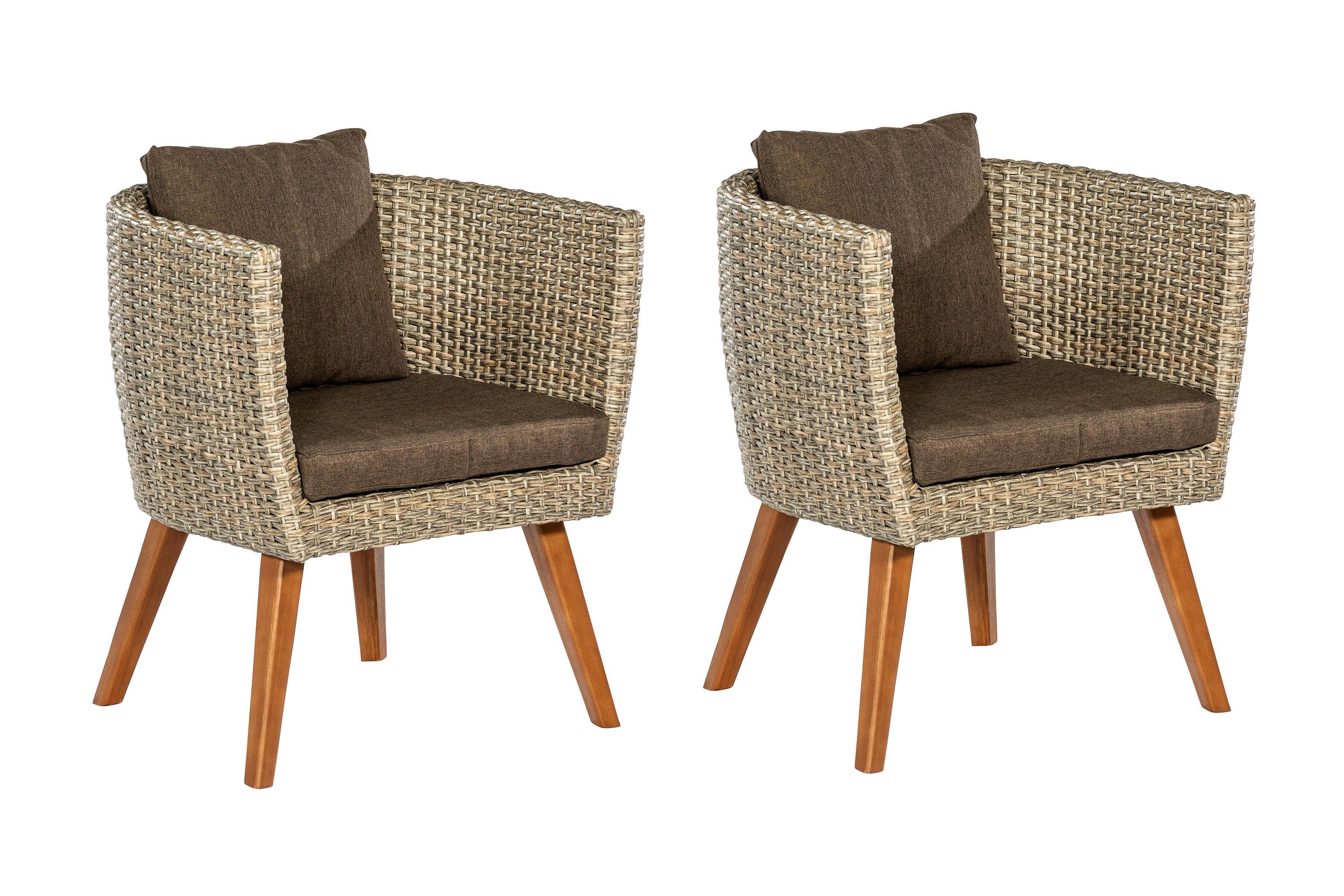 Set Sedežev Imperia, Bež, Z Blazinami, 2 Kos - bež/rjava, Konvencionalno, kovina/umetna masa (69/77/59cm) - Gardenson
