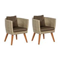 Set Sedežev Imperia, Bež, Z Blazinami, 2 Kos - bež/rjava, Konvencionalno, kovina/umetna masa (69/77/59cm) - Gardenson