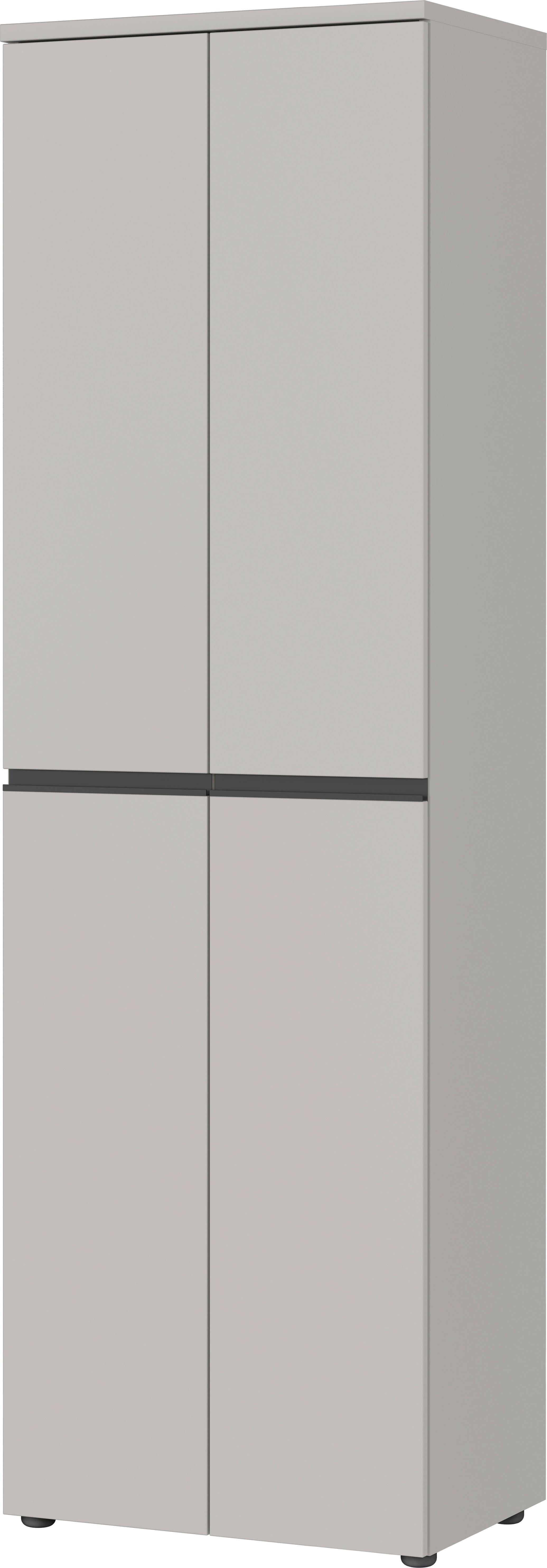 Garderobenschrank GW Bastia in Grau - Schwarz/Grau, MODERN, Holzwerkstoff/Kunststoff (59/194/41cm) - Premium Living