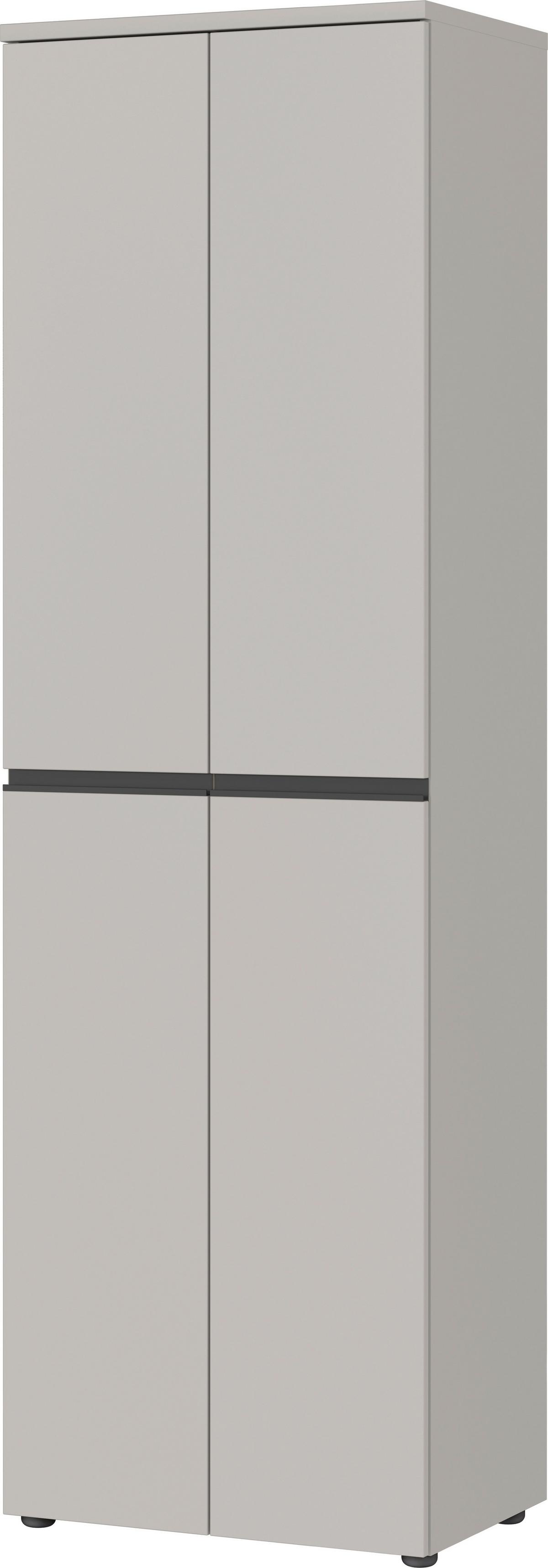 Garderobenschrank GW Bastia in Grau - Schwarz/Grau, MODERN, Holzwerkstoff/Kunststoff (59/194/41cm) - Premium Living