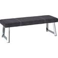 Sitzbank Grau/chromfarben - Chromfarben/Weiß, MODERN, Textil/Metall (140/49/47cm) - MODERN LIVING