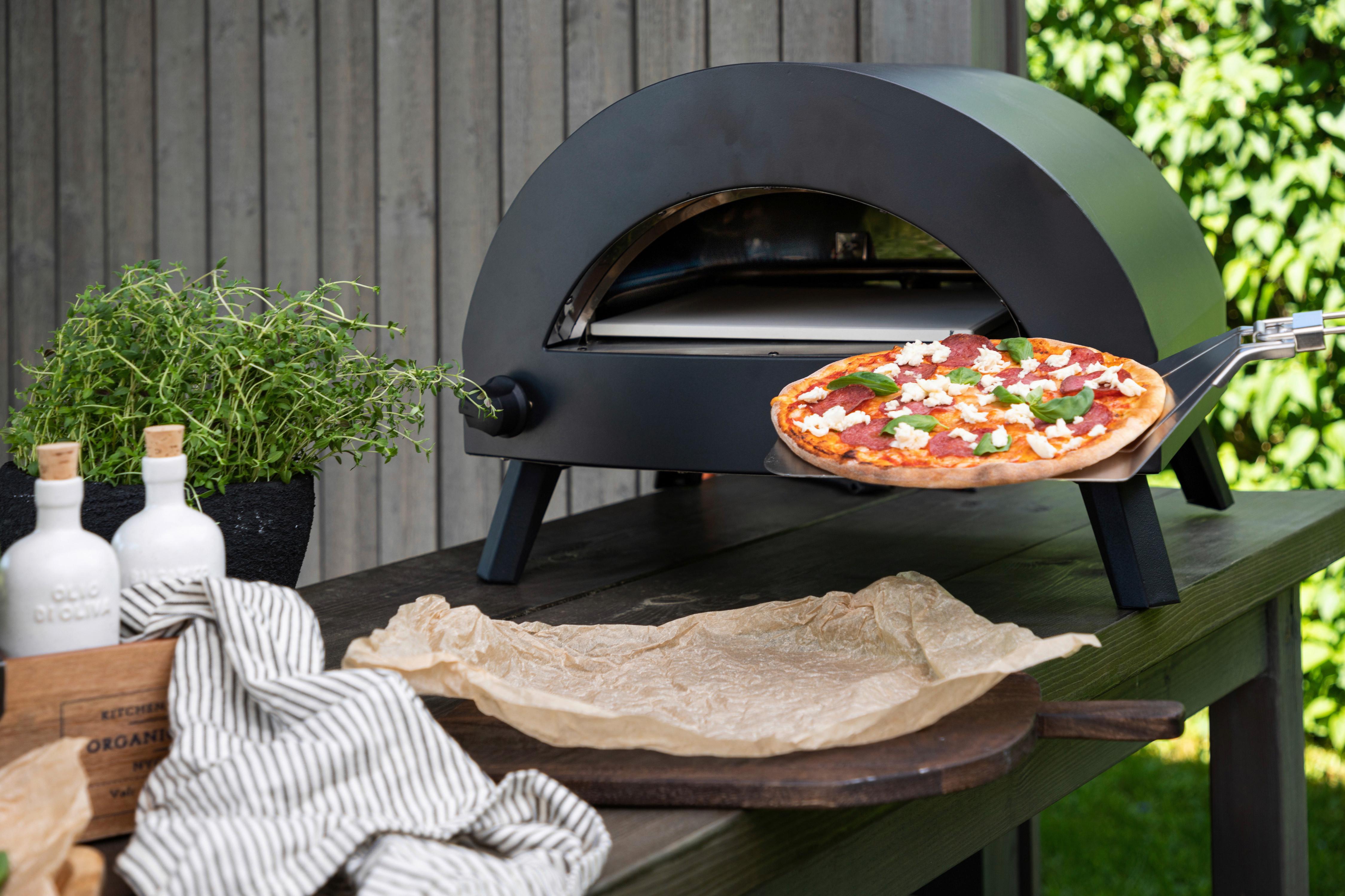 Pizzaofen Bukom ca. 54,5x40x52 cm Schwarz - Schwarz, KONVENTIONELL, Metall (54,5/40/52cm) - Gardenson