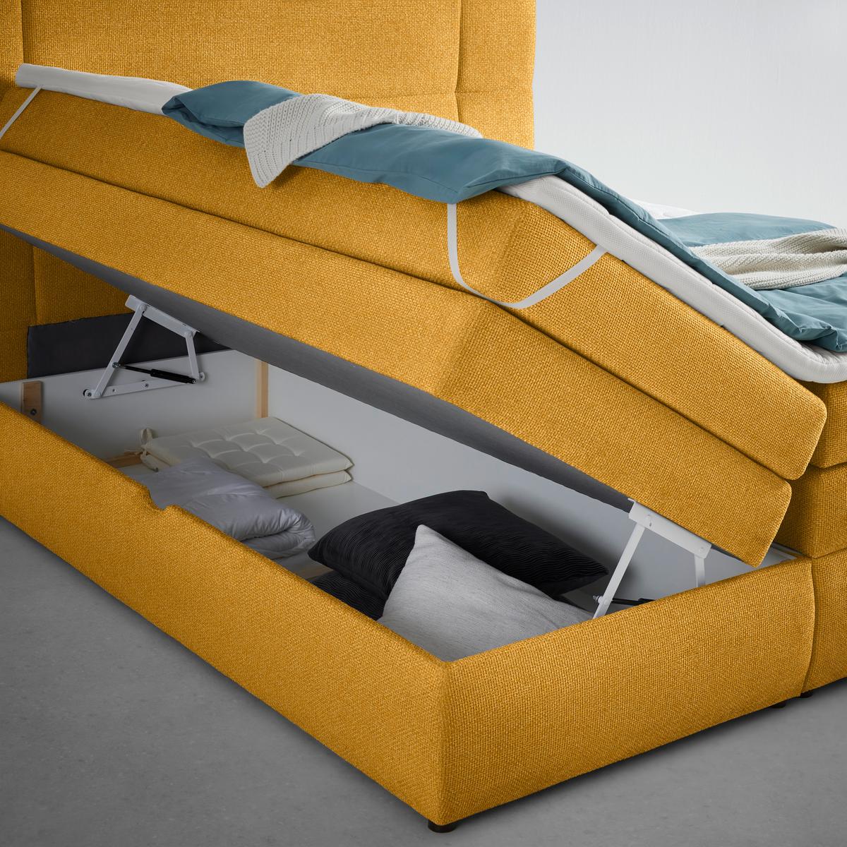 Boxspringbett Palace Bersteinfarben ca. 180x200cm - Bernsteinfarben, KONVENTIONELL, Kunststoff/Textil (180/200cm) - Premium Living