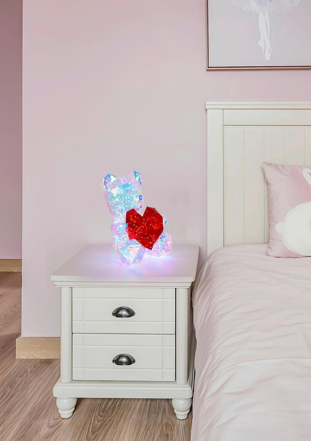 Okrasna Led-svetilka 28058 Brondar - rdeča/prozorno, Trend, umetna masa (23/19/30cm) - Globo