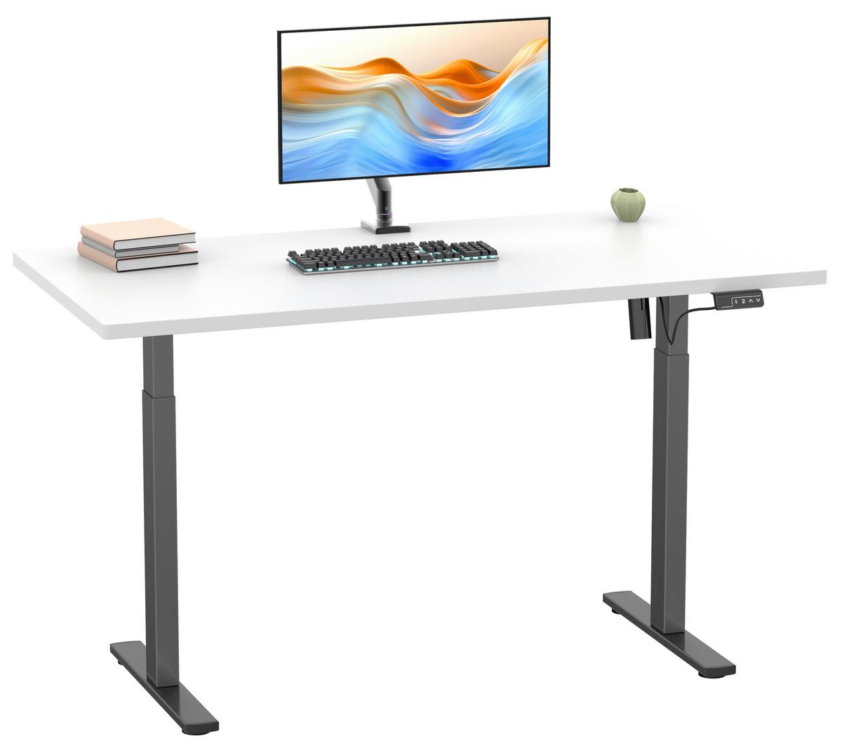 BUREAU E-LONA - noir/blanc, Design, métal/matériau de bois (140/80/71cm) - MID.YOU