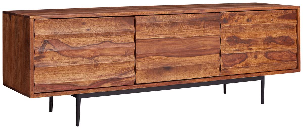 Komoda Mumbai, Pravi Les - črna/barve indijskega rožnega lesa, Design, kovina/les (147/50/38cm) - MID.YOU