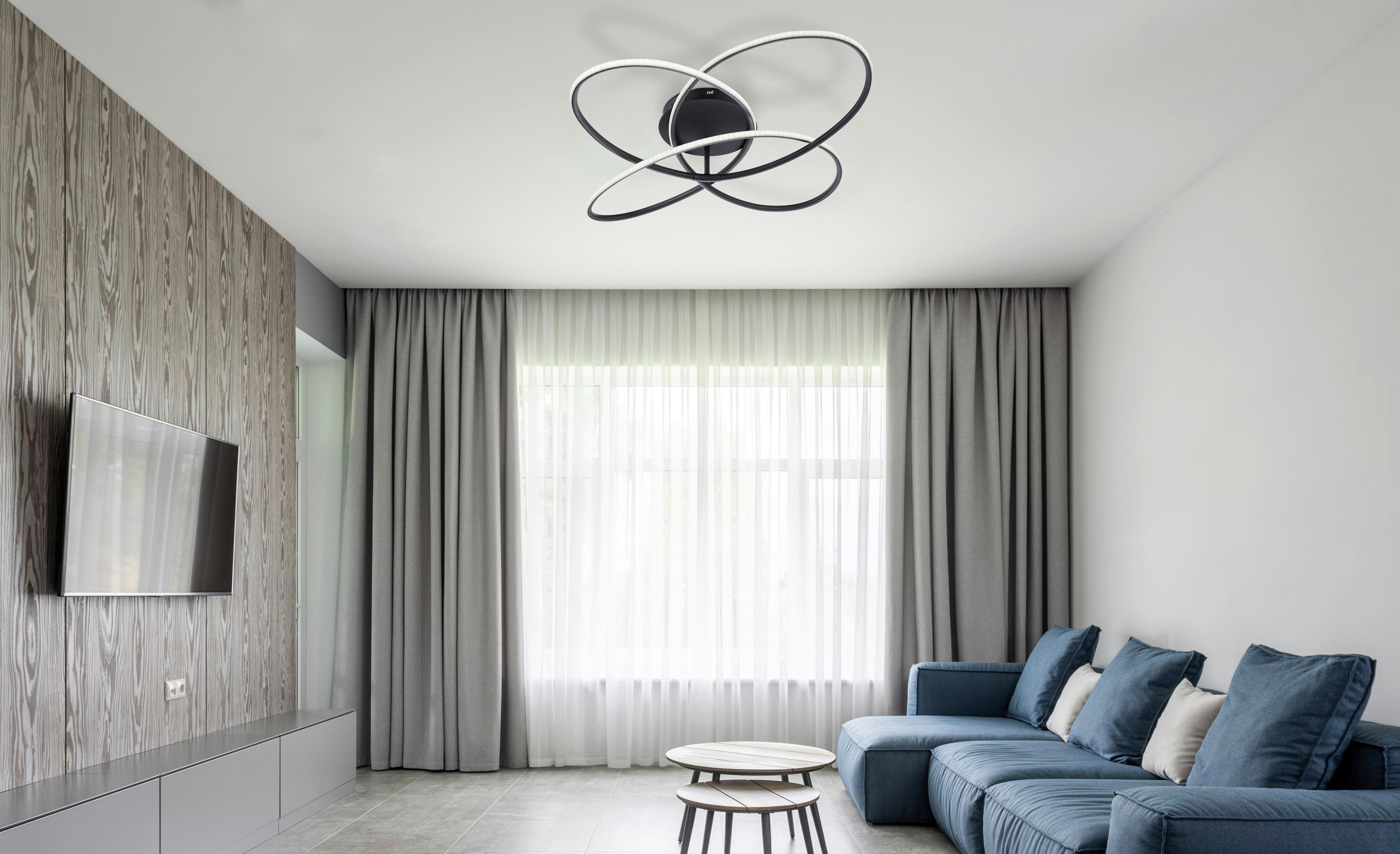 LED-DECKENLEUCHTE 67201S-60  PANDA - Weiss/Opal, Design, Kunststoff/Metall (80/13,5cm) - Globo