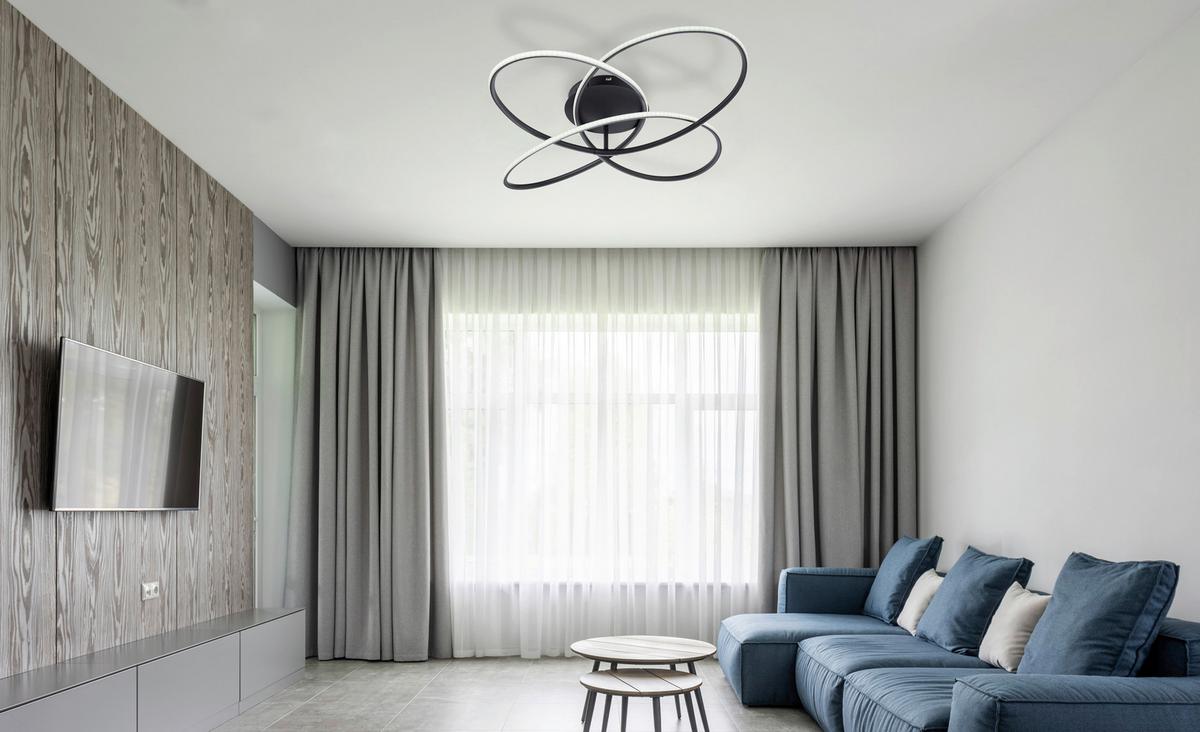 LED-DECKENLEUCHTE 67201S-60  PANDA - Weiss/Opal, Design, Kunststoff/Metall (80/13,5cm) - Globo