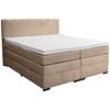 Boxspringbett Malaga ohne Fußteil Braun ca. 180x200cm - Silberfarben/Schwarz, KONVENTIONELL, Holzwerkstoff/Kunststoff (180/200cm) - Premium Living