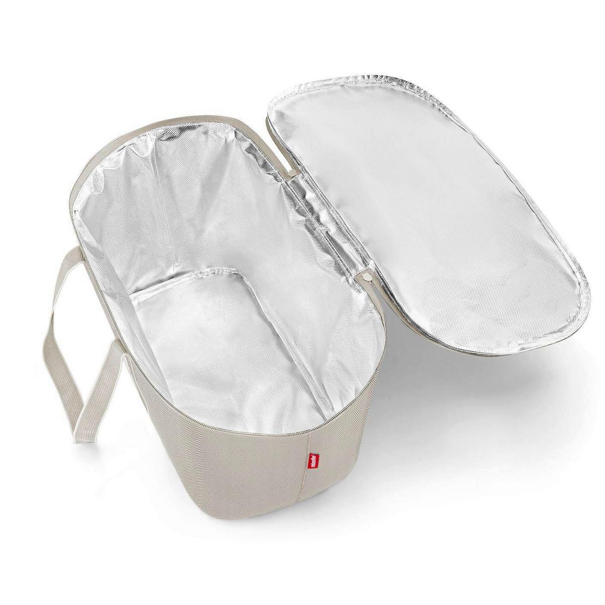 TORBA CHŁODZĄCA COOLERBAG HERRINGBONE SAND - beżowy, Modern, tkanina (44.5/24.5/25cm) - Reisenthel